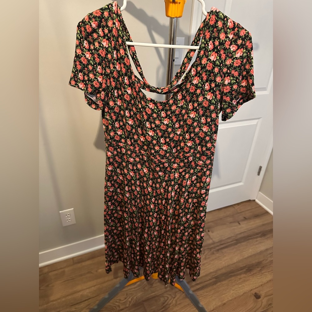 Kirra Pink and Black Floral Sundress